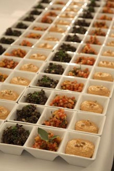 Abigail Kirsch's offerings included a variety of bruschetta.
