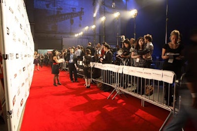 Police barricades cordoned off the step-and-repeat area.