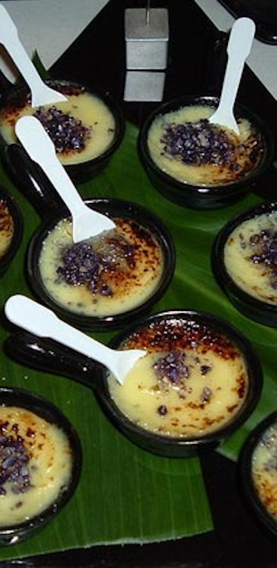 Violet was one of the ingredients in the crème brûlée.