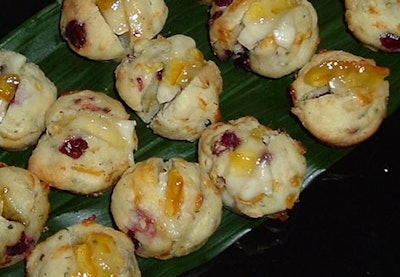 Rosemary jazzed up the mini muffins with brie and citrus jelly.