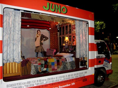 A promotional truck parked outside the party offered a glimpse into Juno's bedroom.
