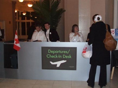 An Affair to Remember turned the lobby of the Liberty Grand into a bustling airport departure lounge for the annual Starlight Starbright Gala, hosted by the Starlight Starbright Children's Foundation.