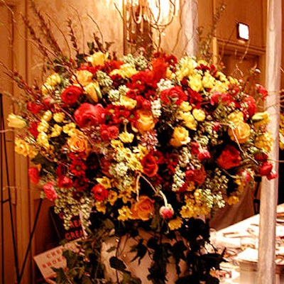 B. R. Guest Restaurant Group's soon-to-open restaurant Fiamma had this gorgeous arrangement by Joe Corns at its station.