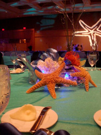 From the centerpieces to the food and projected images on the wall, the 'Under the Sea' theme was evident everywhere.