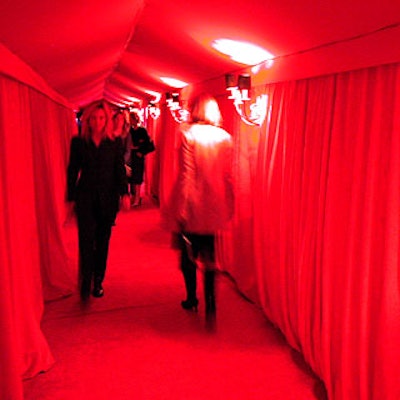 A tented walkway led from the store on Madison Avenue, along the sidewalk to the larger tent that housed the party.