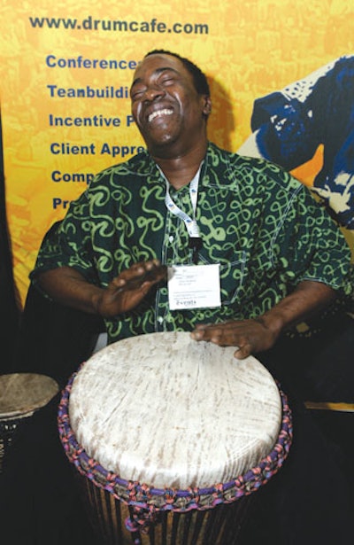 Drum Cafe entertained attendees on the show floor.