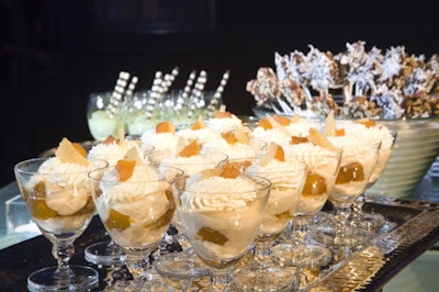 Design Cuisine's dessert selections included individual caramelized pumpkin trifles with whipped cream, candied ginger, and mint.