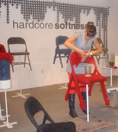 Hardcore Softness representatives had guests participate in creating the company's unique felt chairs throughout the day on December 7 in the performance-art space.