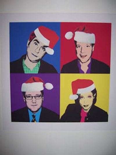 The colourful invitation played on the '70s Pop art theme.