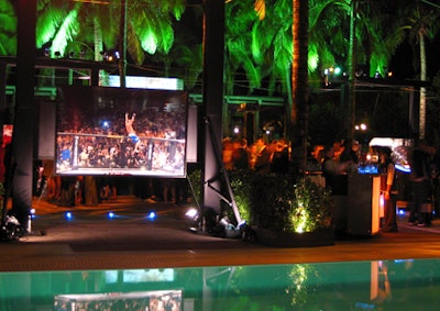 Screens were constructed over the Setai Hotel's pools, displaying images from the book.