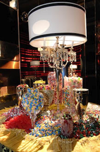 Vessels of candies were laid out for guests to try.