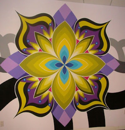 A cosmic flower created by Kami and Sasu Hitotzuki spanned the entrance wall.