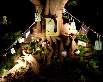 The 'gifting tree' showed off the all-organic products in bags designed by Diane von Furstenberg.