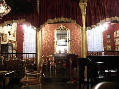 Lenin's Lounge, at the rear of the mezzanine, provides a semiprivate spot for as many as 20 people.