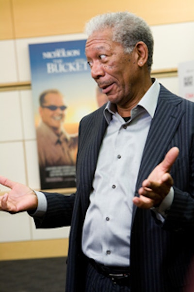 Morgan Freeman mingled with guests at the V.I.P. reception.