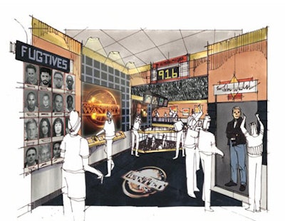 A rendering of the America's Most Wanted gallery at the National Museum of Crime & Punishment