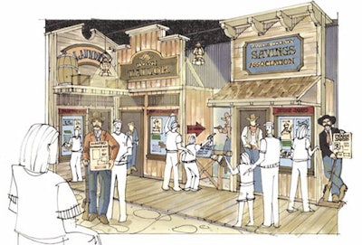 A sketch of the Wild West interactive exhibit