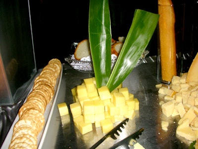 Thierry's Catering provided a wide assortment of hors d'oeuvres, including the old classic, cheese and crackers.