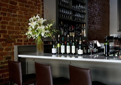 In addition to the bar and dining room, Cork offers a private tasting room for 25.
