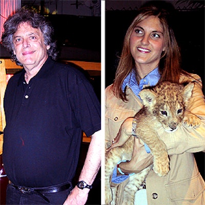 LEFT: Chuck Klein of Chuck Klein Productions managed and produced the event. RIGHT: Carrie Fowler of the Outdoor Life Network cradled a two-month old male lion cub in her arms.