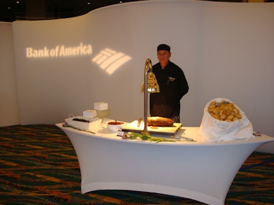 A carving station was among the many food stations compliments of the stadium's resident caterer, the Boston Culinary Group.