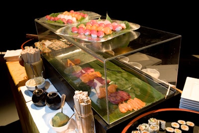 Each of the two sushi bars had its own chef.