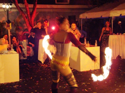 Fire dancer Marti Abrams put on a captivating show for guests.