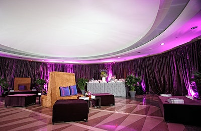 A circular oculus space housed the event's V.I.P room.