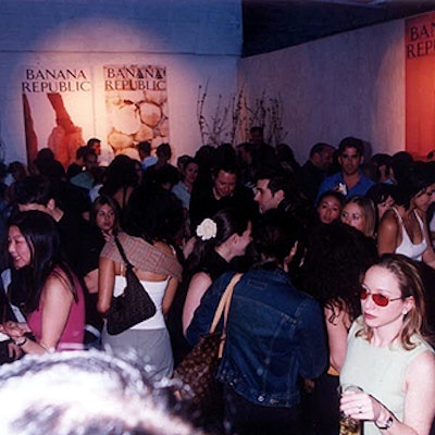 The young fashion types at the party crowded the venue's patio.