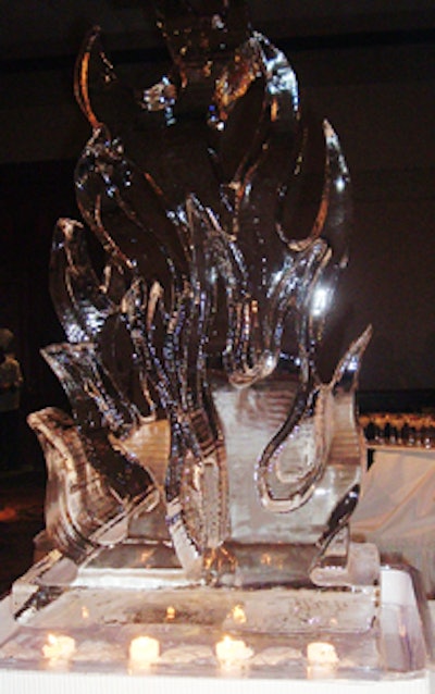 Iceculture created several sculptures for the fire-and-ice-themed event.