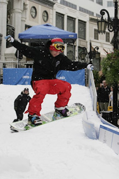 Pro snowboarders Drew Fuller and Erin Valverde performed for the crowd.