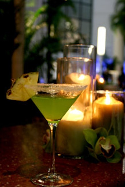 The Palmtini was the signature cocktail for the evening, featuring pear- and pineapple-infused alcohols.