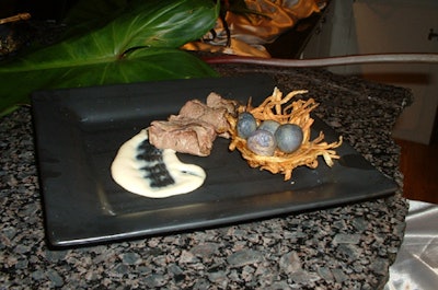Filet mignon with a potato basket and Gorgonzola sauce was also served, courtesy of Aqua's chef, Jorge Castillo.