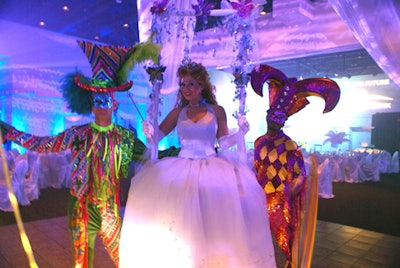 The Fairy Big Sister and colorful dancers entertained guests in the ballroom space.