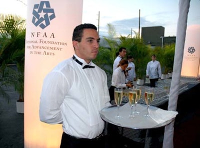 Guests enjoyed a champagne reception before dinner and the evening's performances.