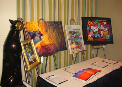 Silent-auction items included jewelry, gift certificates, and even paintings by Miami artist Romero Britto.
