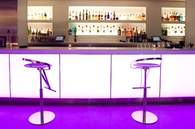 L2's long bar, with transparent barstools, was part of the setting for Imperia's D.C. event.