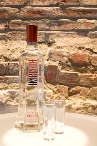 The premium vodka brand was on display in the club's rough but minimal space.
