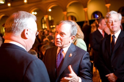 Mayor Bloomberg drew a crowd and brought celebrity status to the event.