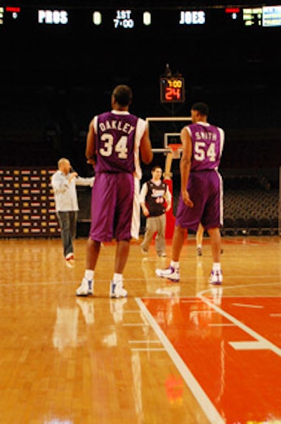 An announcer provided enthusiastic chatter during the games.