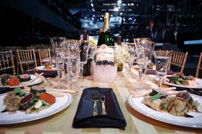 Metallic colors made the dinner tabletops pop.