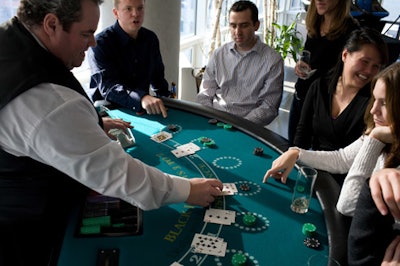 A blackjack table provided a less physical activity for guests.