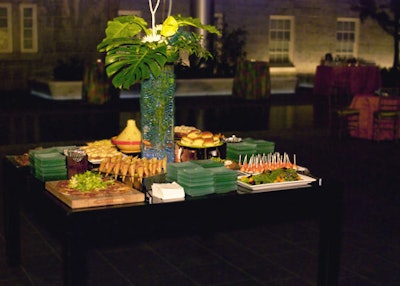 Live goldfish swam in the glass centerpieces.