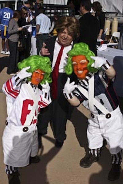 Oompah Loompahs and a dwarf-size Donald Trump worked the crowd.