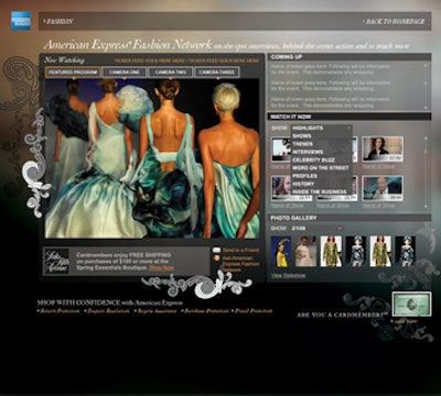The skybox also has access to the interviews and shows being streamed live to the Web site of the American Express Fashion Network.