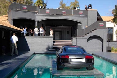 Relevent's Tony Berger painted the venue's facade a dark gray to match the Audi logo.