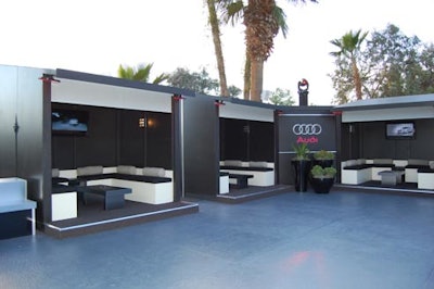 Cozy cabanas, each with their own refrigerator and flat-screen TV, flank the pool.