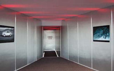 Berger built a sleek hallway inside the home.