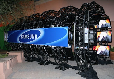 The Samsung television tunnel flanked the entrance.