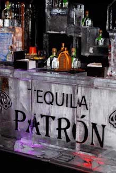 Club SI featured a Patron bar made of ice.